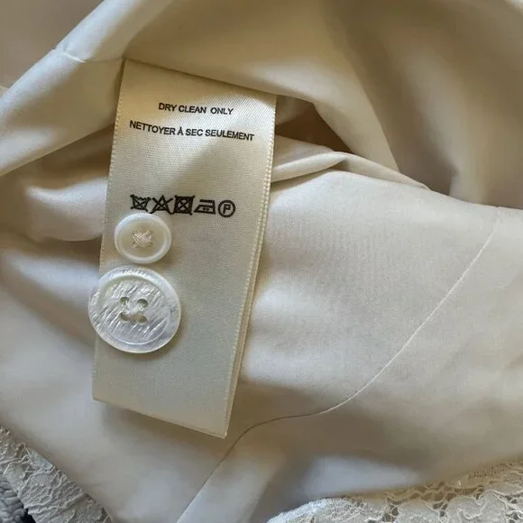 Anthropologie BHLDN Burton Suit Jacket White Lace Size 0 - Picture 10 of 11